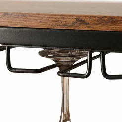 EMINZA Meuble range-bouteilles industriel 32 emplacements et porte-verres (H180 cm) Marceau Marron Best