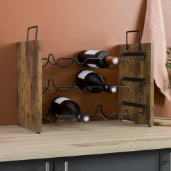 EMINZA Meuble range-bouteilles industriel 12 emplacements (H40 cm) Lucas Noir Outlet