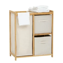 5 Five Simply Smart Meuble rangement 2 paniers et panier à linge (82 x H78,5 cm) Tidy Box Ecru Discount
