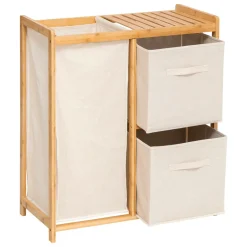 5 Five Simply Smart Meuble rangement 2 paniers et panier à linge (82 x H78,5 cm) Tidy Box Ecru Discount