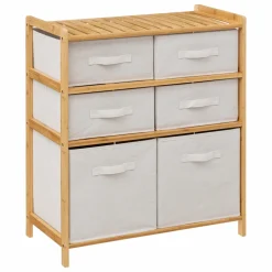 5 Five Simply Smart Meuble rangement paniers 6 niveaux (66 x H78.5 cm) Tidy box Ecru Clearance