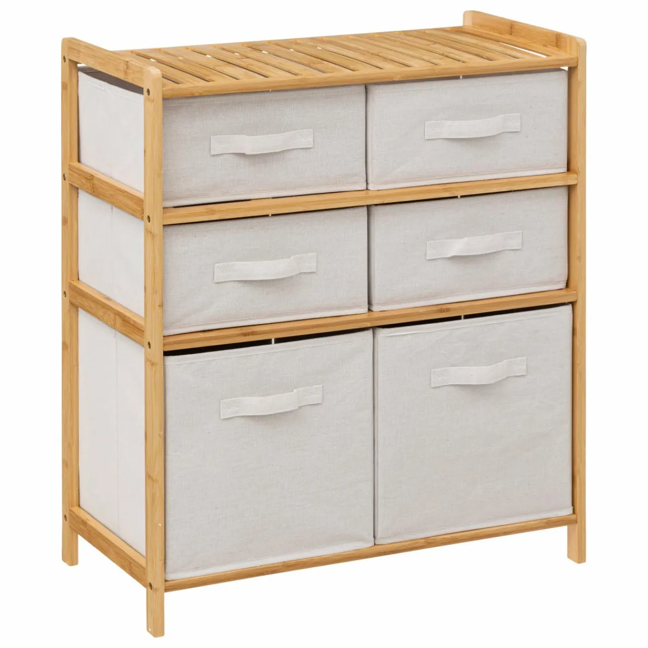 5 Five Simply Smart Meuble rangement paniers 6 niveaux (66 x H78.5 cm) Tidy box Ecru Clearance