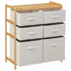 5 Five Simply Smart Meuble rangement paniers 6 niveaux (66 x H78.5 cm) Tidy box Ecru Clearance