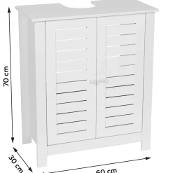 TENDANCE Meuble sous lavabo (60 x H70 cm) Santorin Blanc New
