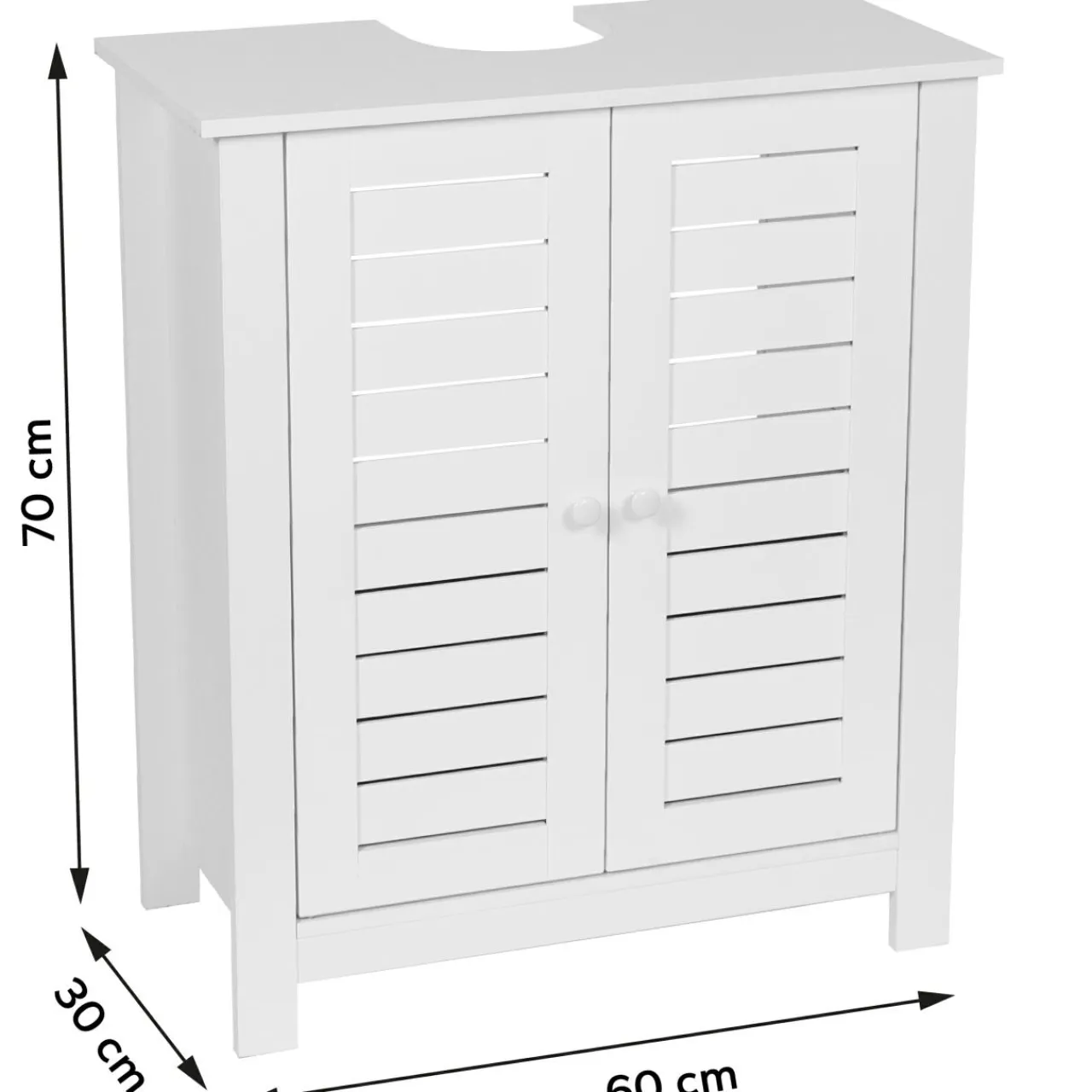 TENDANCE Meuble sous lavabo (60 x H70 cm) Santorin Blanc New
