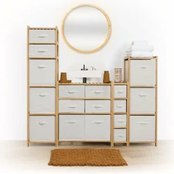 5 Five Simply Smart Meuble étroit paniers 4 niveaux (19 x H78.5 cm) Tidy box Ecru Outlet