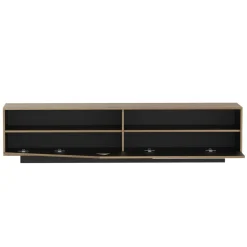 EMINZA Meuble TV en design (L180 x 40 cm) Alabama Blanc, noir et naturel Bois Online