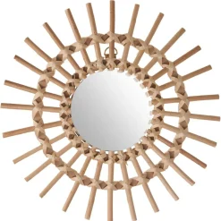 ATMOSPHERA Miroir en rotin (D30 cm) Soleil Naturel Discount