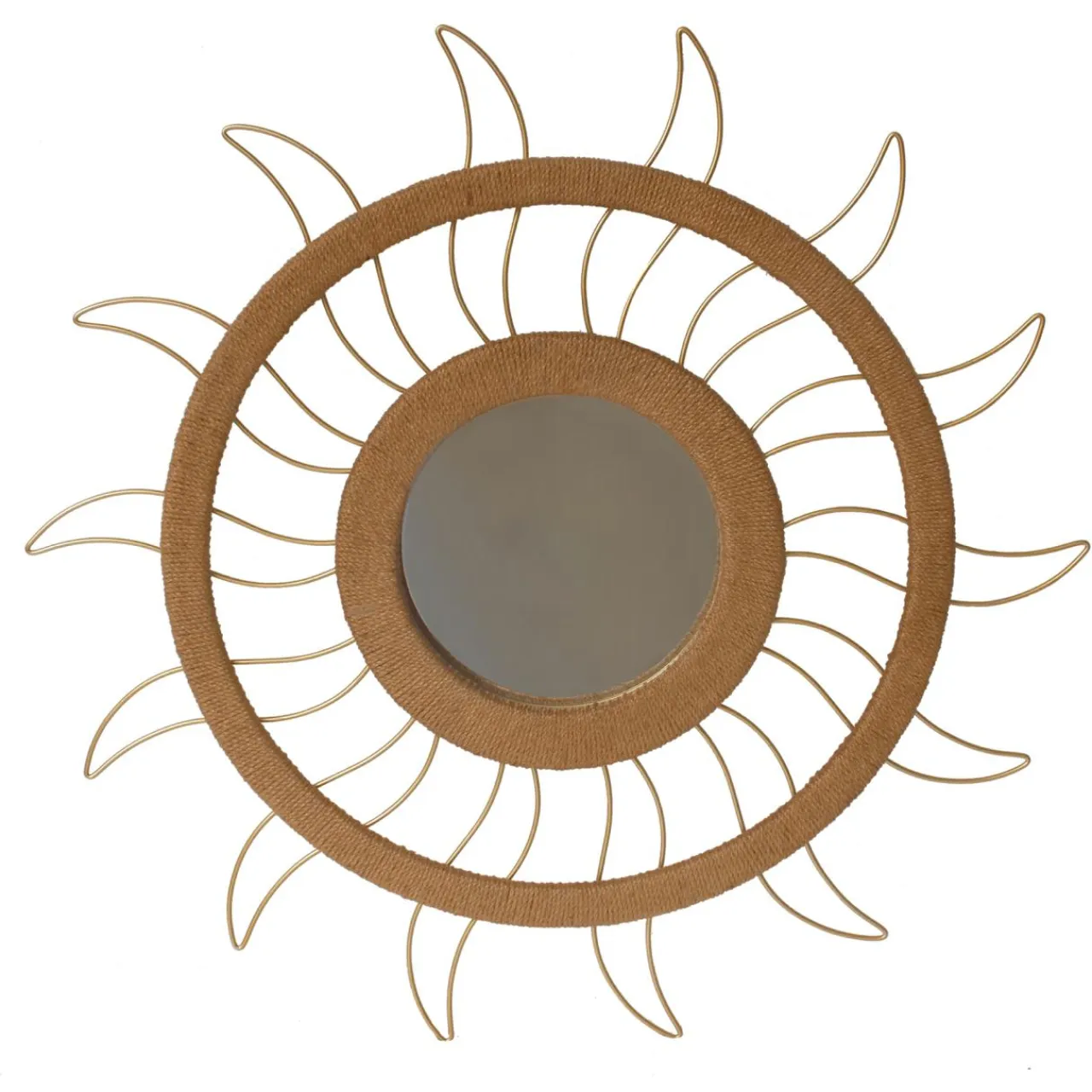 EMINZA Miroir et décoration murale chanvre (D75 cm) Sun Beige Naturel Discount