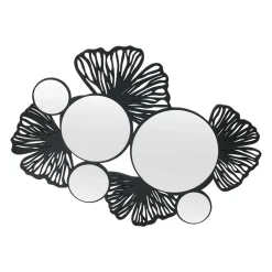 EMINZA Miroir et décoration murale en bois (77 cm) Ginkgo Noir Hot