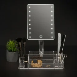 ATMOSPHERA Miroir LED et organisateur Selena Transparent New