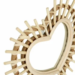 OSTARIA Miroir mural en bambou (H22 cm) Coeur Naturel Online