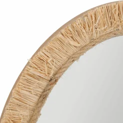OSTARIA Miroir mural en fibres les (H50 cm) Ovale Bohème Beige Naturel Hot