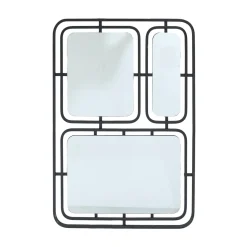 EMINZA Miroir mural en métal (H80 cm) Reflet Métallique Noir Online