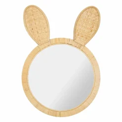 OSTARIA Miroir mural en rotin (H43 cm) Petit Lapin Naturel Outlet