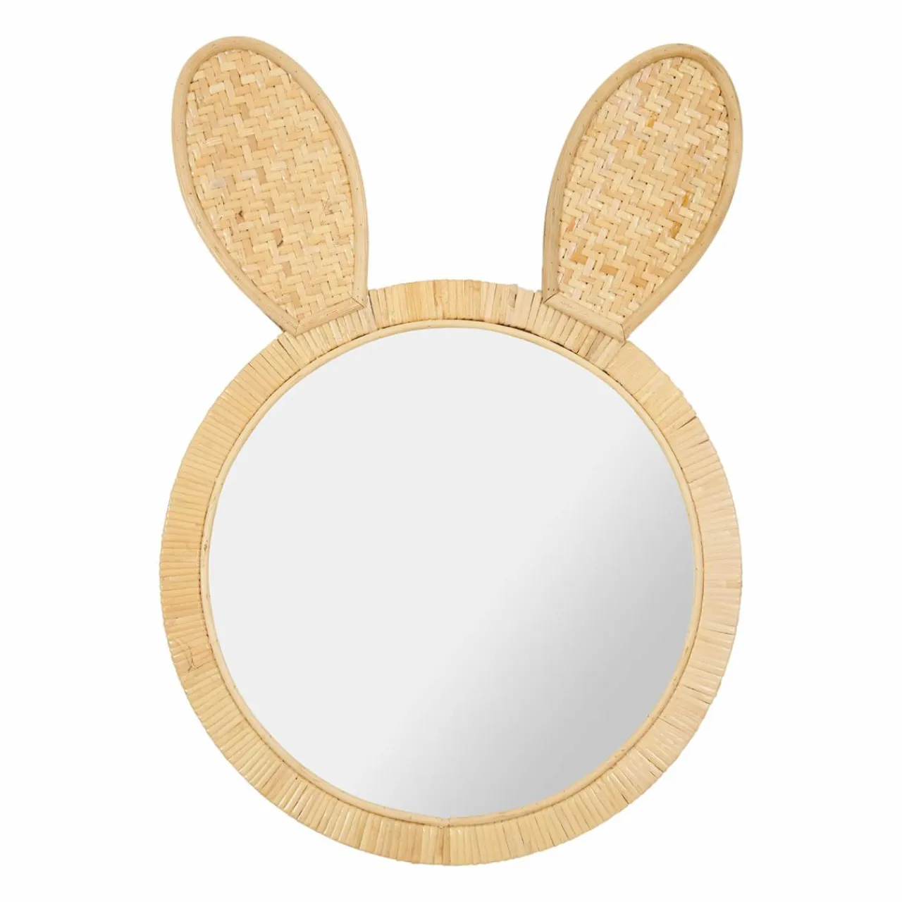 OSTARIA Miroir mural en rotin (H43 cm) Petit Lapin Naturel Outlet
