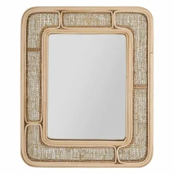 OSTARIA Miroir mural rectangulaire en rotin (H39 cm) Dalila Naturel Clearance