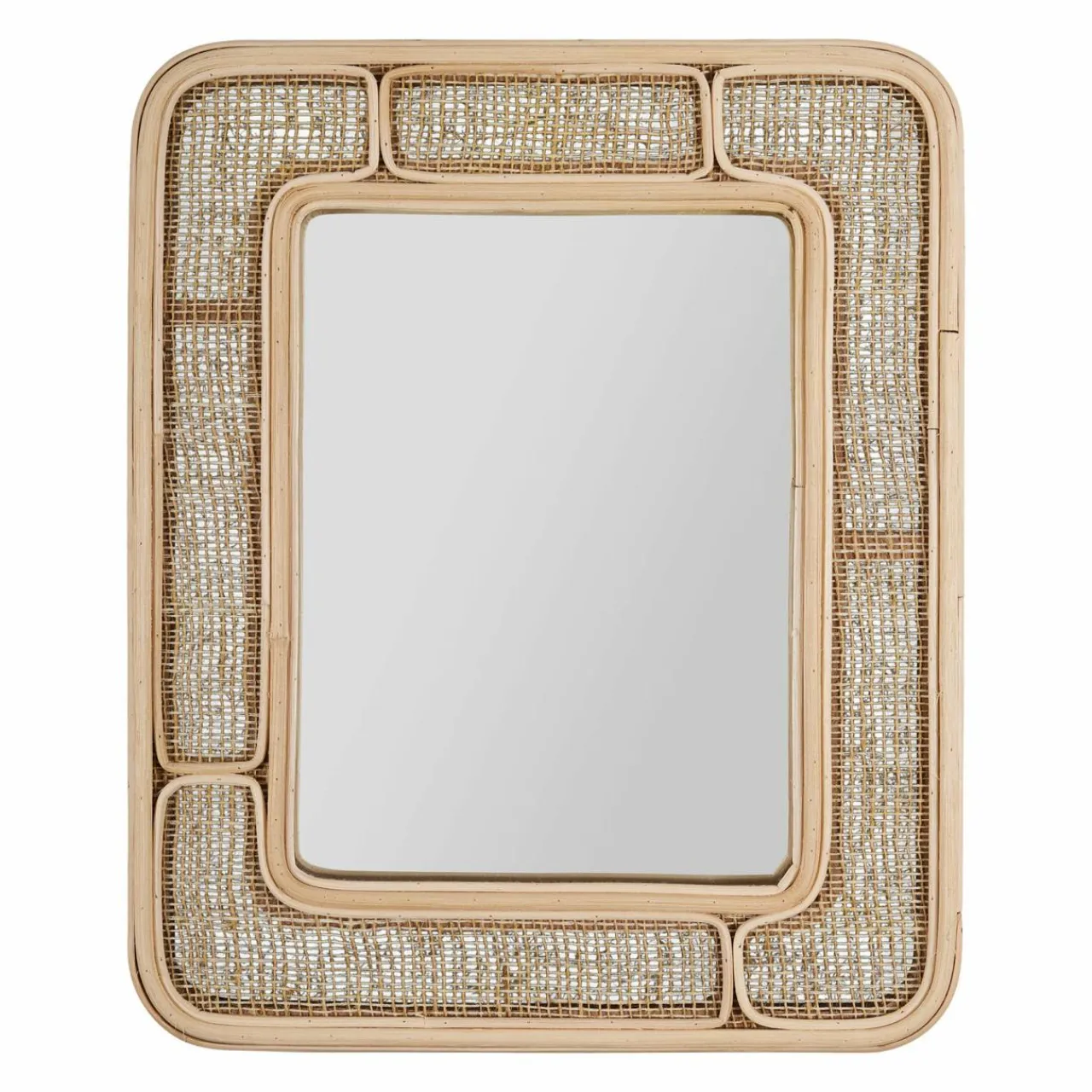 OSTARIA Miroir mural rectangulaire en rotin (H39 cm) Dalila Naturel Clearance
