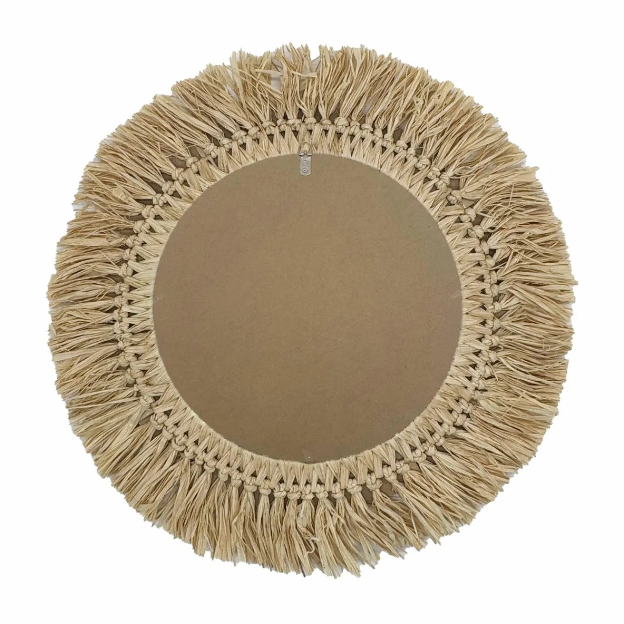 EMINZA Miroir mural rond en fibres les (D50 cm) Makira Beige Naturel Clearance