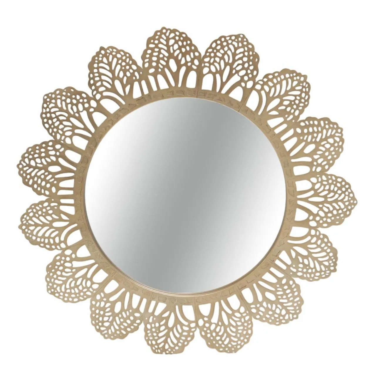 EMINZA Miroir mural rond en métal (D81 cm) Bombay Dé Or Outlet