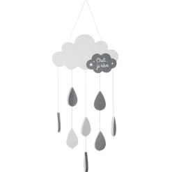 Atmosphera createur d'interieur for kids Mobile bébé bois et coton (H57.5 cm) Nuage Gris Hot