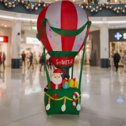 KOOPMAN Montgolfière et Père Noël gonflable (H210 cm) Santa Claus Multicolore Best