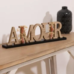 ATMOSPHERA Mot à poser en "Amour" Fleuri Bois