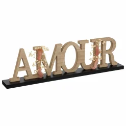 ATMOSPHERA Mot à poser en "Amour" Fleuri Bois