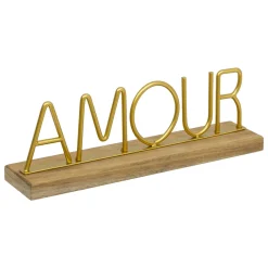 ATMOSPHERA Mot à poser métal et bois (25,5 cm) Amour Or Clearance