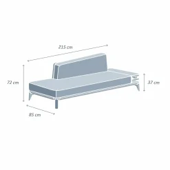 MOBELLIA Méridienne de jardin en aluminium Monte Carlo et taupe Blanc Clearance
