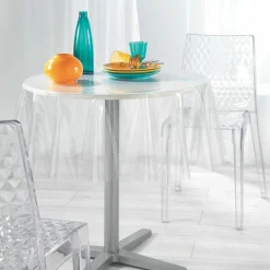DOUCEUR D'INTERIEUR Nappe cirée ronde (D140 cm) Paillettes Cristal Transparent Clearance