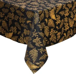 FEERIC LIGHTS Nappe de Noël rectangulaire anti tache (140 x 240 cm) Feuillage et doré Noir Discount