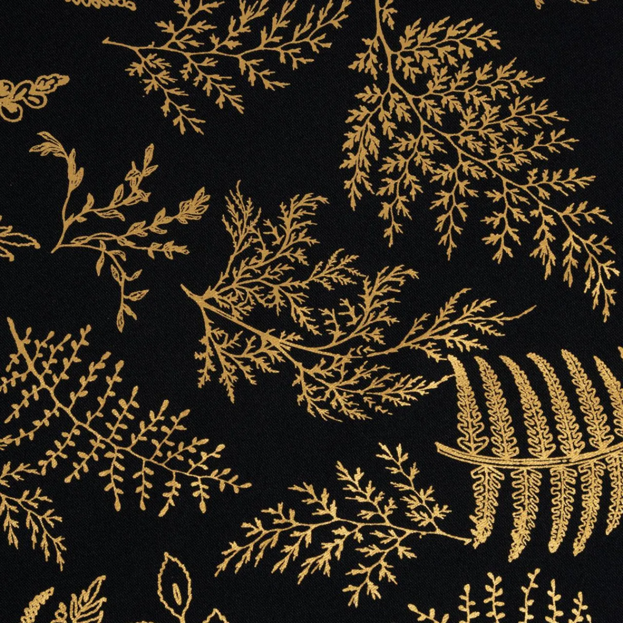 FEERIC LIGHTS Nappe de Noël rectangulaire anti tache (140 x 240 cm) Feuillage et doré Noir Discount