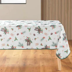 douceur d'intu017drieur Nappe de Noël rectangulaire anti tache (150 x 240 cm) Hollystar Vert Best