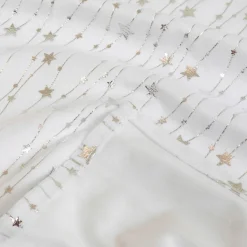 JJA Nappe de Noël rectangulaire (140 x 360 cm) Pluie d'étoiles he Blanc Sale