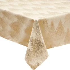 JJA Nappe de Noël Rectangulaire (360 x 140 cm) Fêt de Sapin Or New