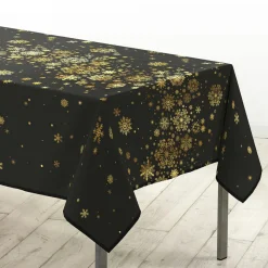 Douceur d interieur Nappe de Noël rectangulaire (150 x 300 cm) Constellation et doré Noir Best
