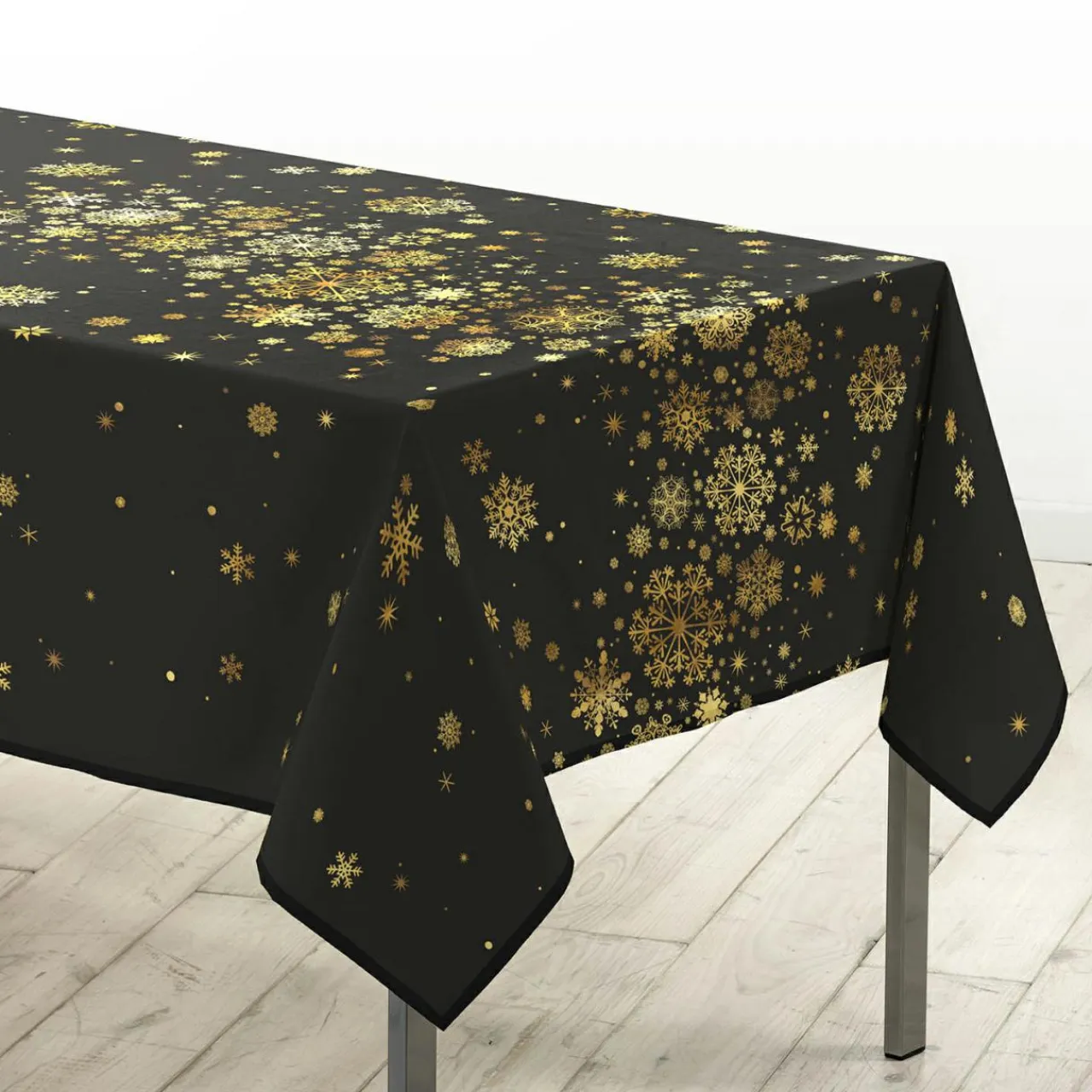Douceur d interieur Nappe de Noël rectangulaire (150 x 300 cm) Constellation et doré Noir Best