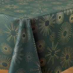 DOUCEUR D'INTERIEUR Nappe de Noël rectangulaire (150 x 300 cm) Pampille métallisé Vert Clearance