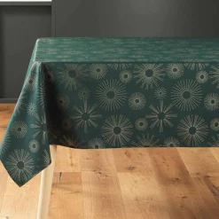 DOUCEUR D'INTERIEUR Nappe de Noël rectangulaire (150 x 300 cm) Pampille métallisé Vert Clearance