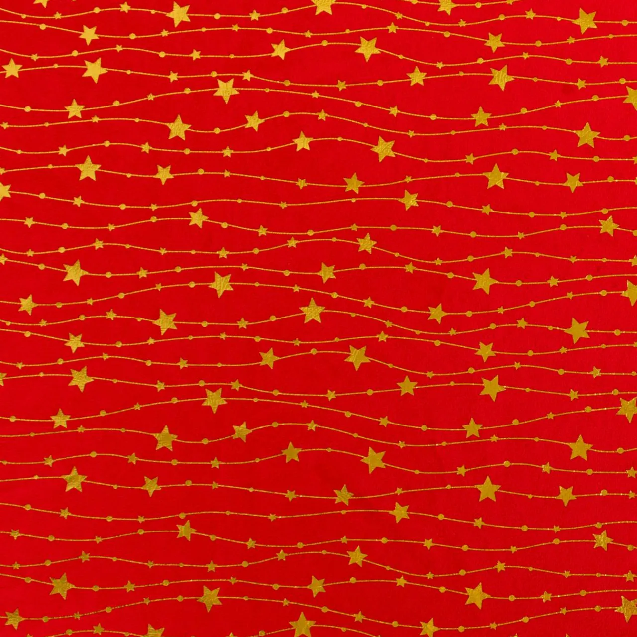 JJA Nappe de Noël rectangulaire (140 x 240 cm) Pluie d'étoiles et doré Rouge