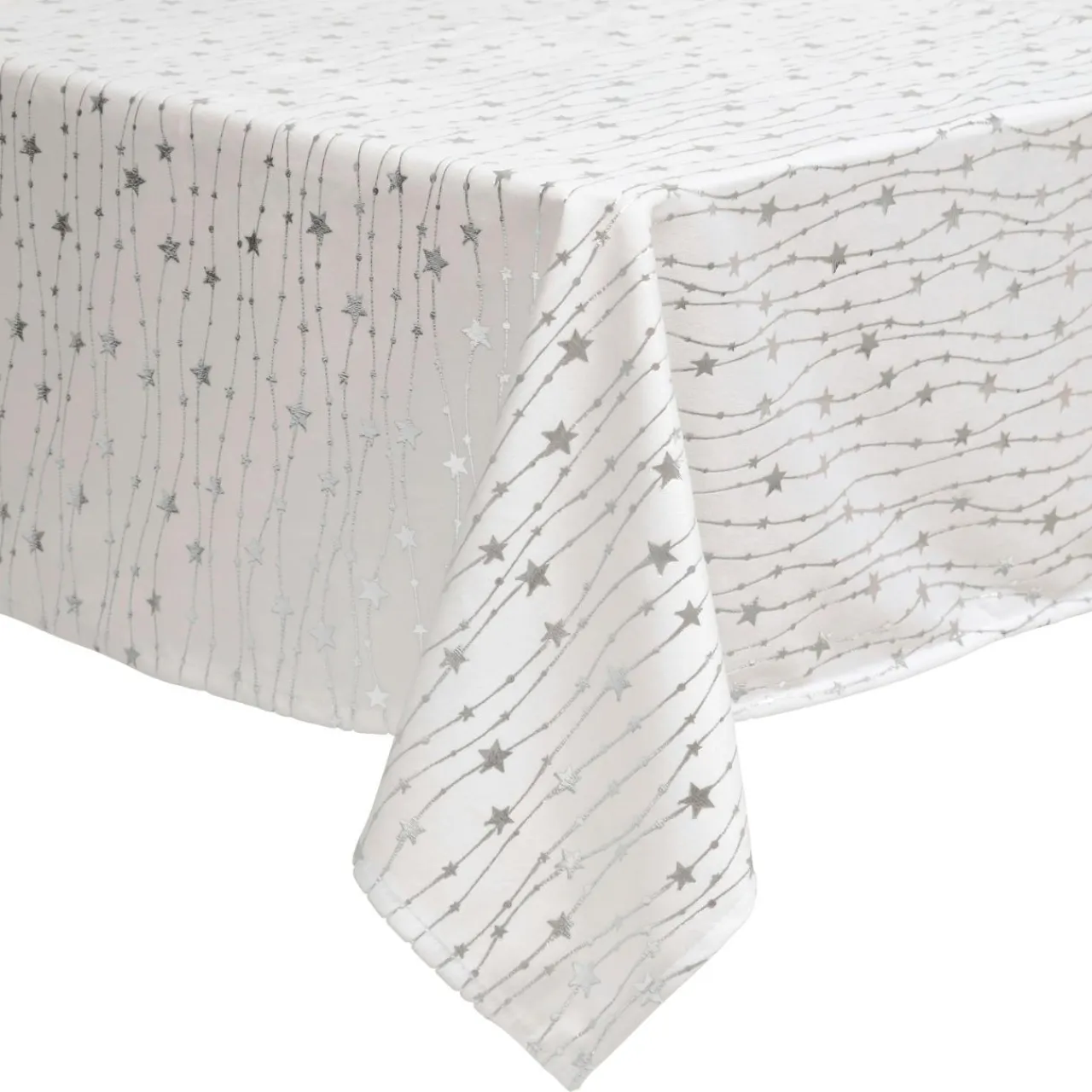 JJA Nappe de Noël rectangulaire (140 x 240 cm) Pluie d'étoiles he Blanc Online