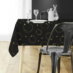 Douceur d interieur Nappe de Noël rectangulaire (150 x 300 cm) Star et or Noir Best