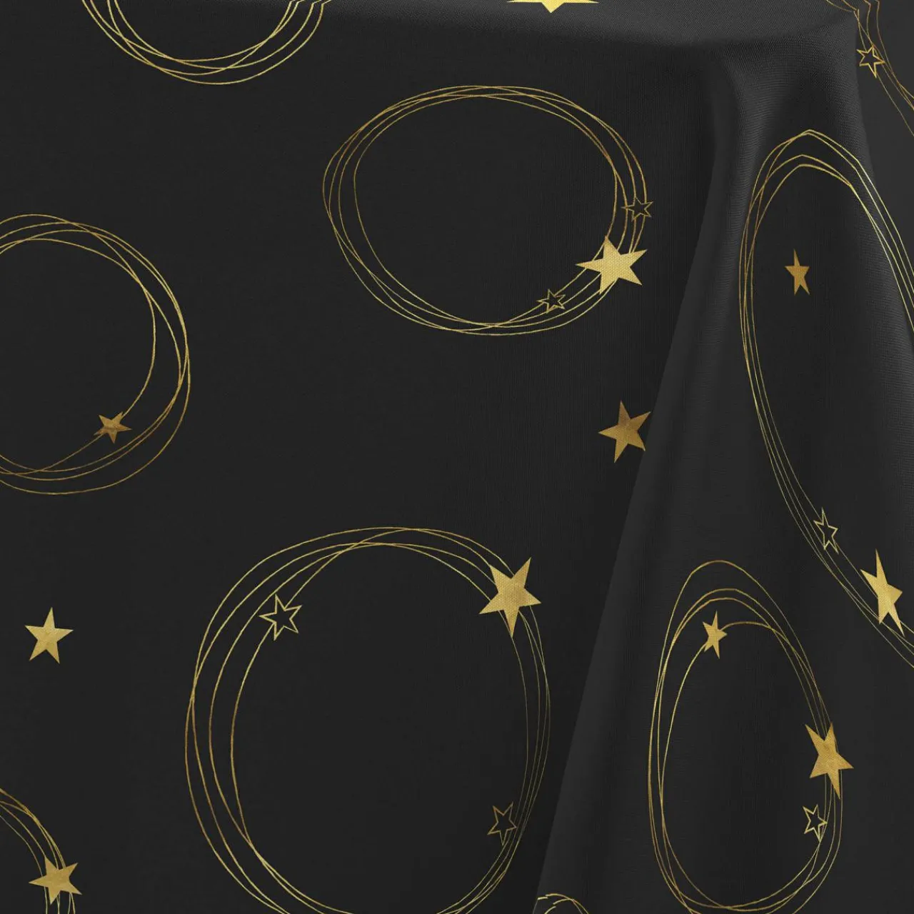 Douceur d interieur Nappe de Noël rectangulaire (150 x 300 cm) Star et or Noir Best