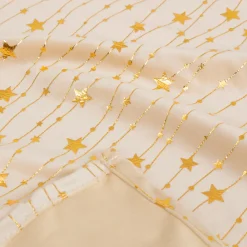 JJA Nappe de Noël rectangulaire (140 x 240 cm) Pluie d'étoiles et doré Ivoire Outlet