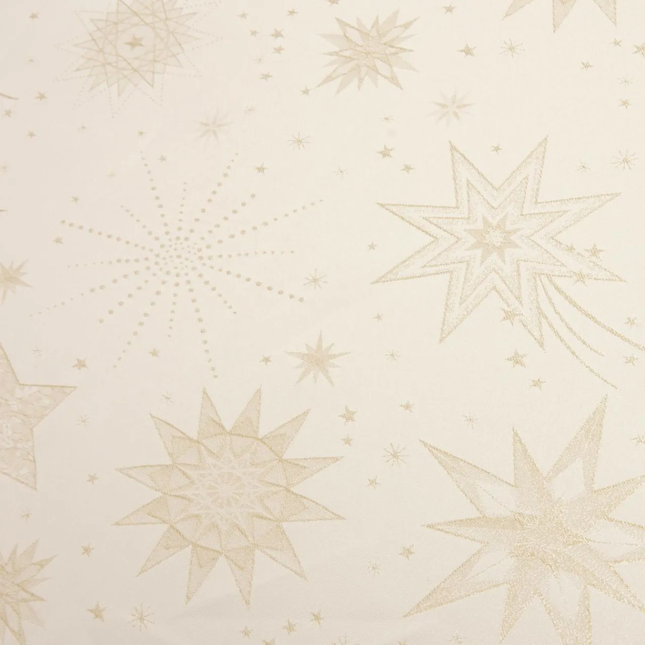 JJA Nappe de Noël rectangulaire (140 x 240 cm) Nuit étoilée et doré Beige Sale
