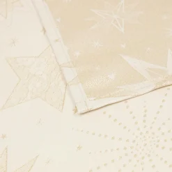 JJA Nappe de Noël rectangulaire (140 x 240 cm) Nuit étoilée et doré Beige Sale