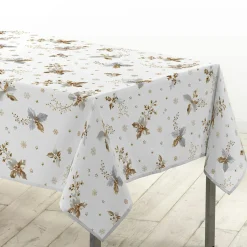 Douceur d interieur Nappe de Noël rectangulaire (150 x 300 cm) Guido Blanc Clearance