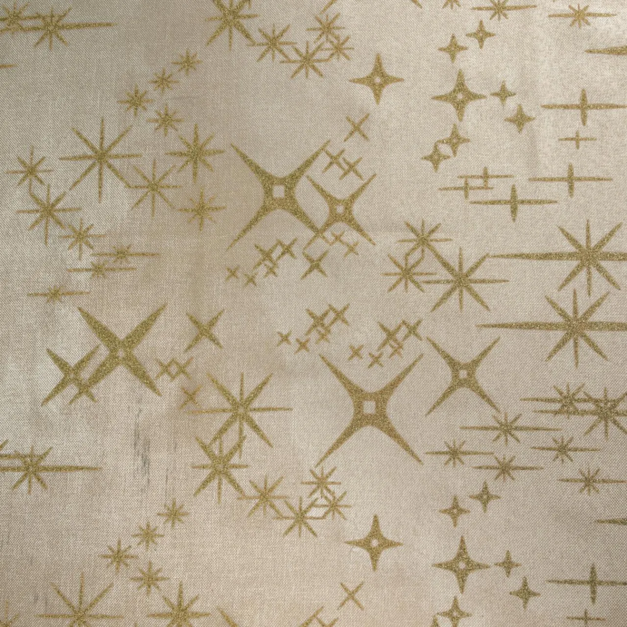 JJA Nappe de Noël rectangulaire (140 x 240 cm) Étoiles Célestes et doré Beige New