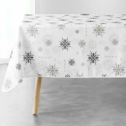 DOUCEUR D'INTERIEUR Nappe de Noël rectangulaire (150 x 240 cm) Enchanté Blanc New